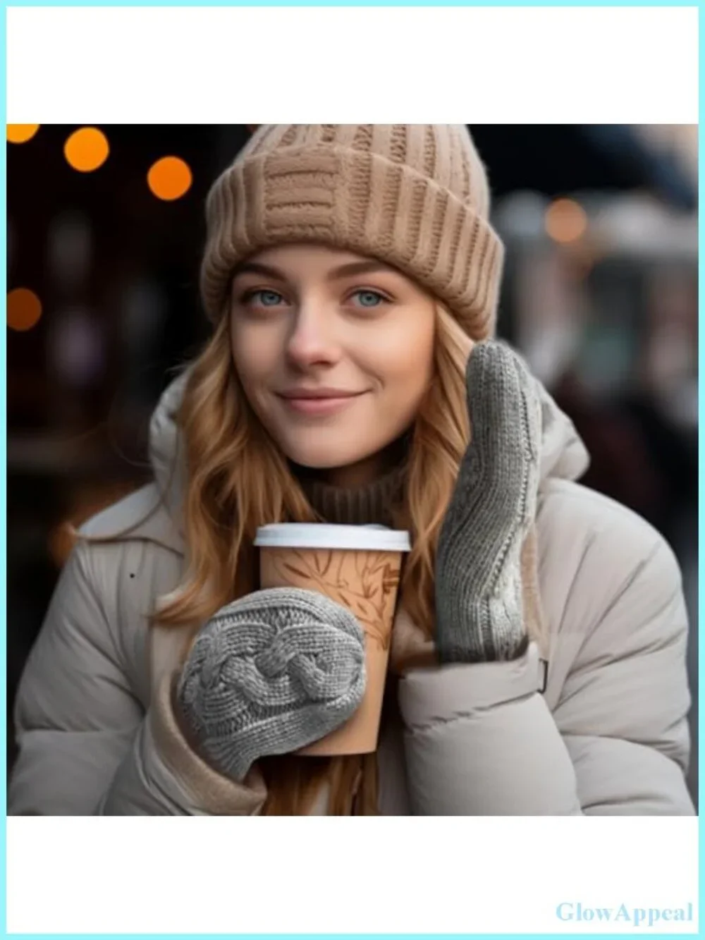 Women's Sherpa Lined Touchscreen Mittens with Snowflake Silicone Grip
